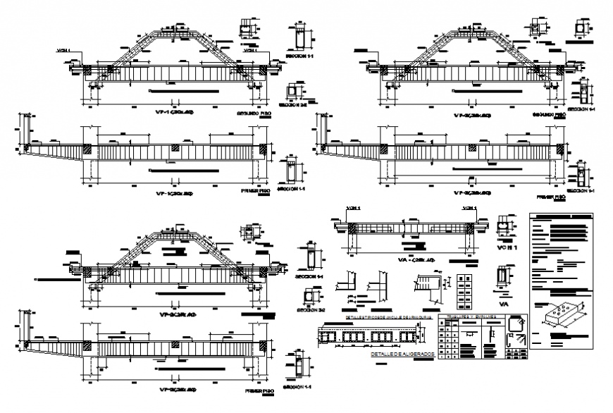 Foundation plan construction and constructive structure details of building dwg file