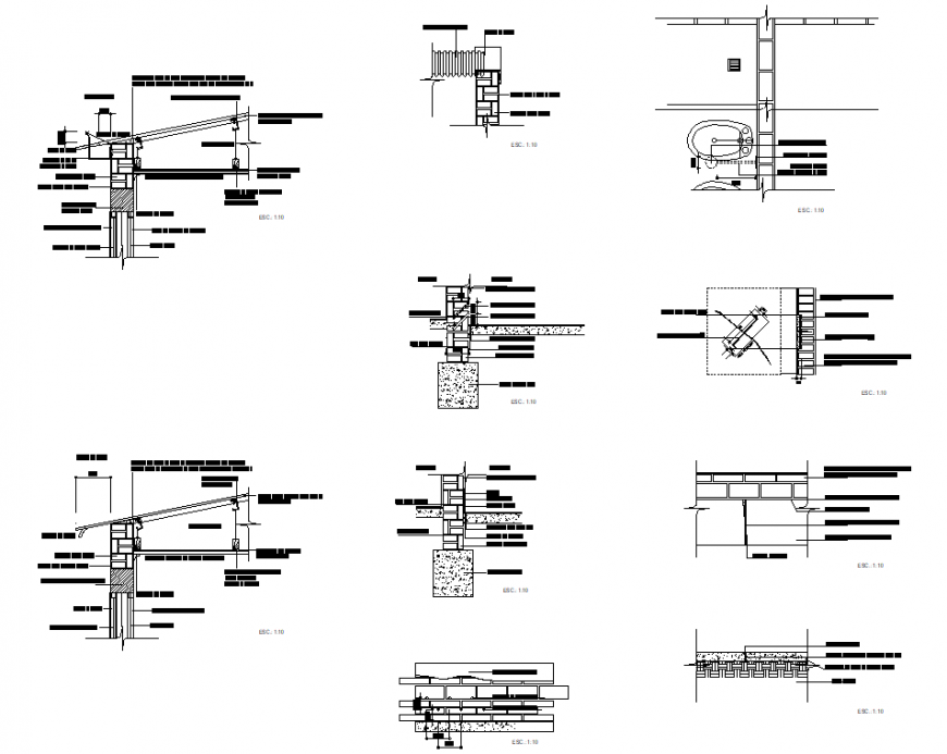 Foundation to brick wall section layout file