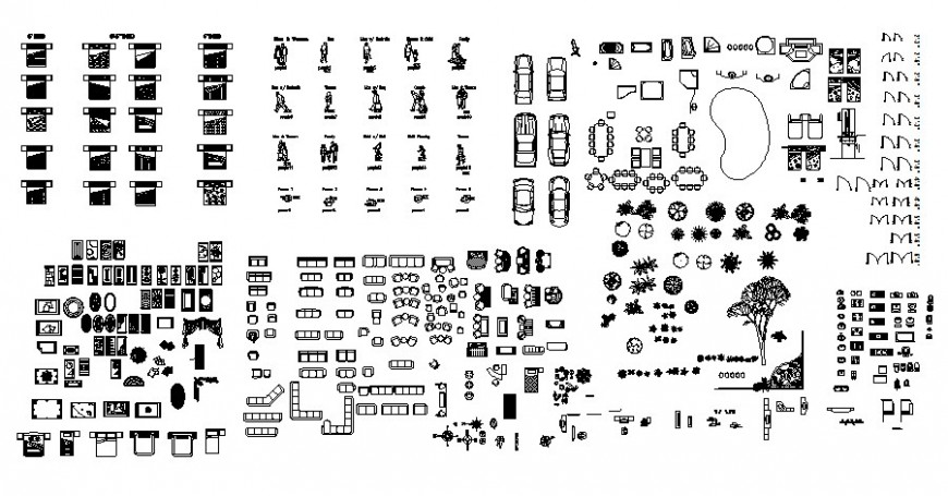 Furniture blocks and detail drawing in autocad software