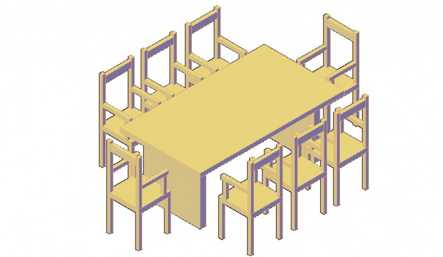 Furniture blocks of dining table and chair autocad file