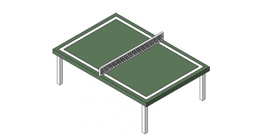 Game table 3d elevation block cad drawing details dwg file