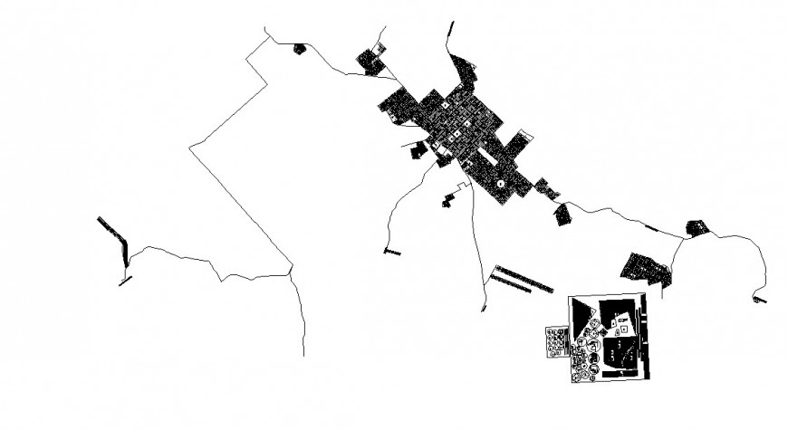 Geographic map, location map and town planning cad drawing details dwg file