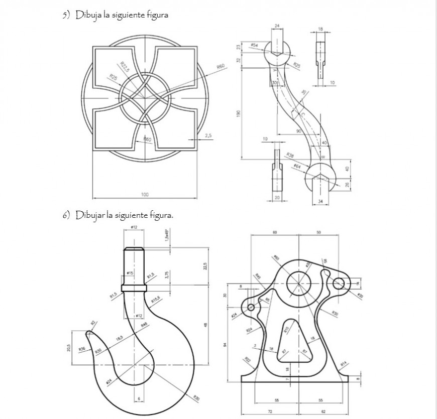 Geometrical machinery design detail design in autocad layout pdf file