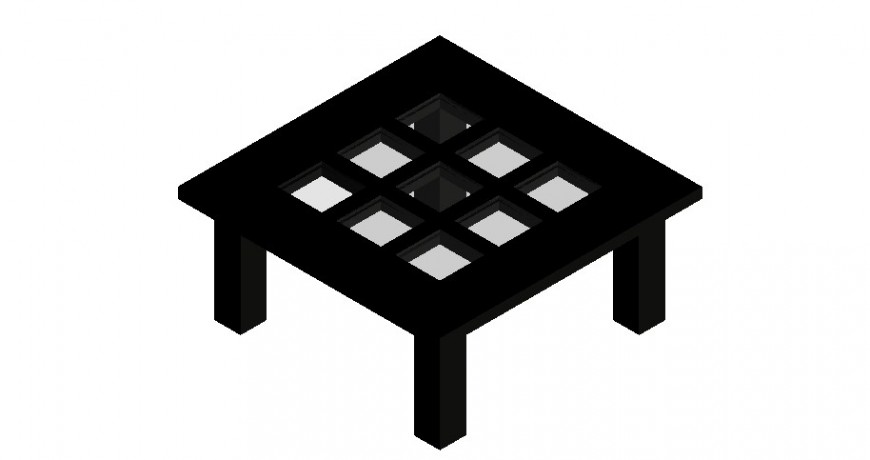 Glass table desk detail 3d model furniture unit autocad file
