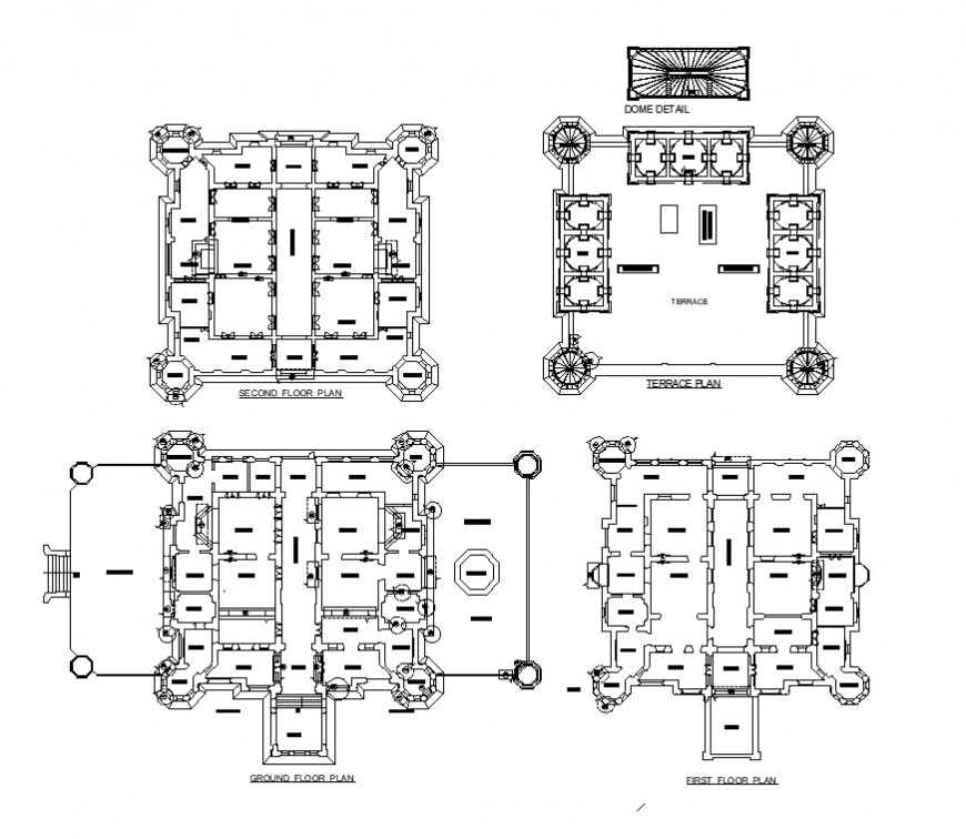 Government building structure detail 2d view CAD construction unit autocad file