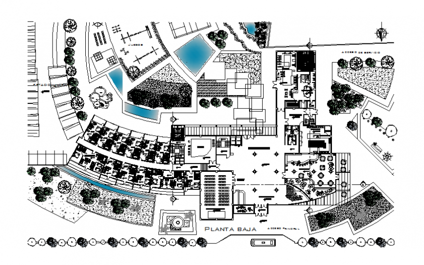Ground floor layout plan details of corporate building cad details dwg file