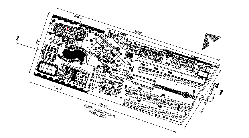 Ground floor layout plan details of luxuries hotel cad drawing details dwg file