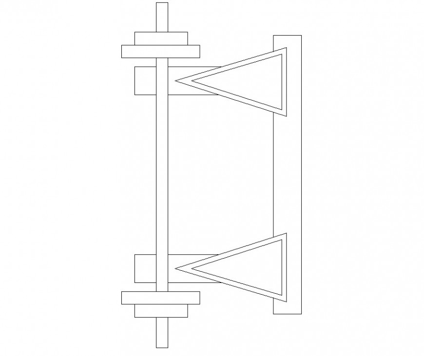 Gym weight lifting equipment plan drawing in dwg file.