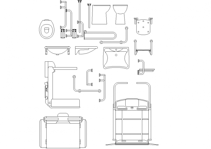 Handicap plan detail dwg file.