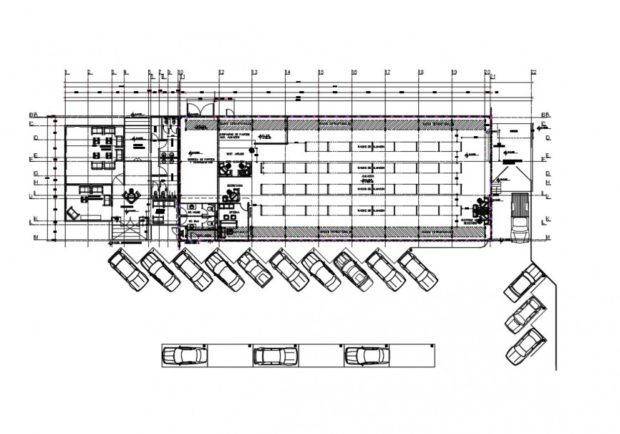 Heliservice expansion industrial plant distribution plan cad drawing details dwg file