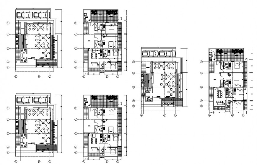 Hotel building structure 2d view CAD structural block layout file in autocad format