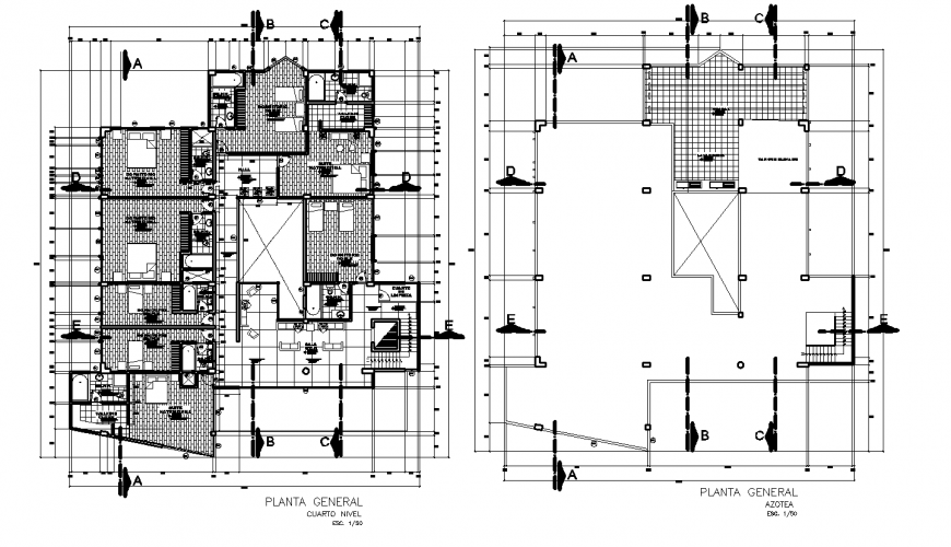 Hotel general layout plan detail drawing in dwg AutoCAD file.