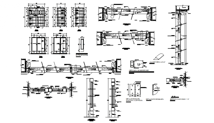 House door and windows aluminium and car pantry installation details dwg file
