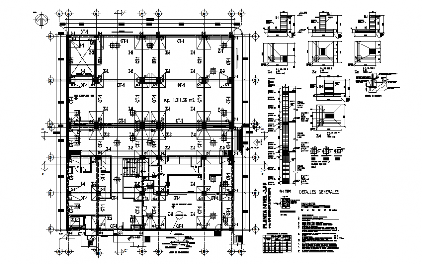 House foundation plan and construction details dwg file