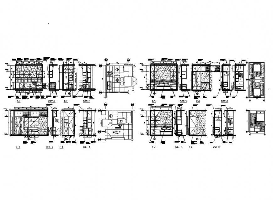 House kitchen section and plan closed cad drawing details dwg file