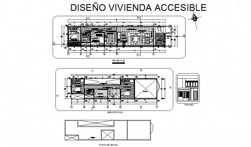 House plan and elevation in autocad