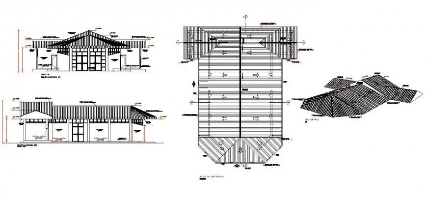 Housing structure detail 2d view CAD block layout file in autocad format