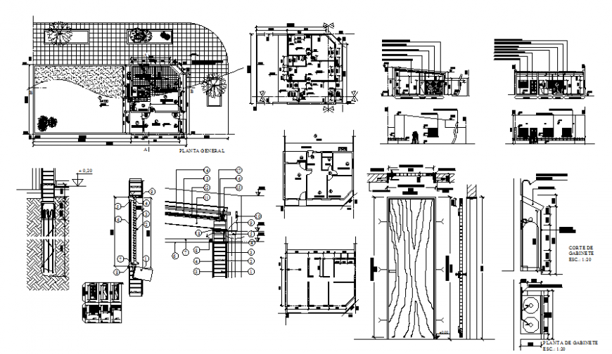 Housing with detail plan and section layout file