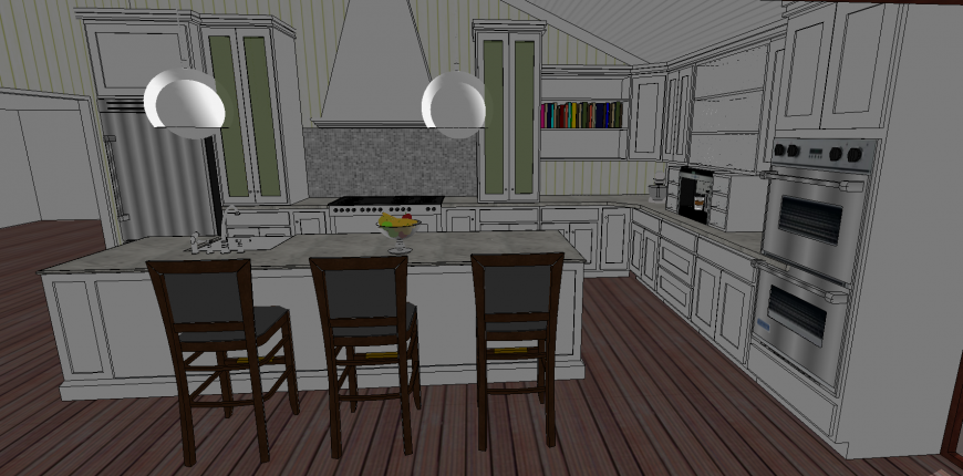 Interior design of dining area layout sketch-up file