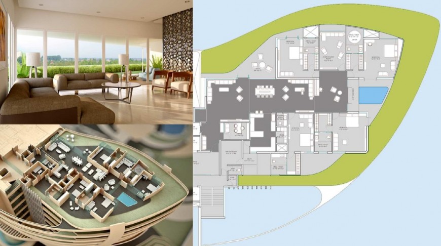 Interior detail of drawing room and building plan 2d view pdf file
