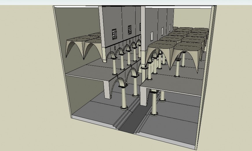 Interior model of building blocks detail 3d view sketch-up file