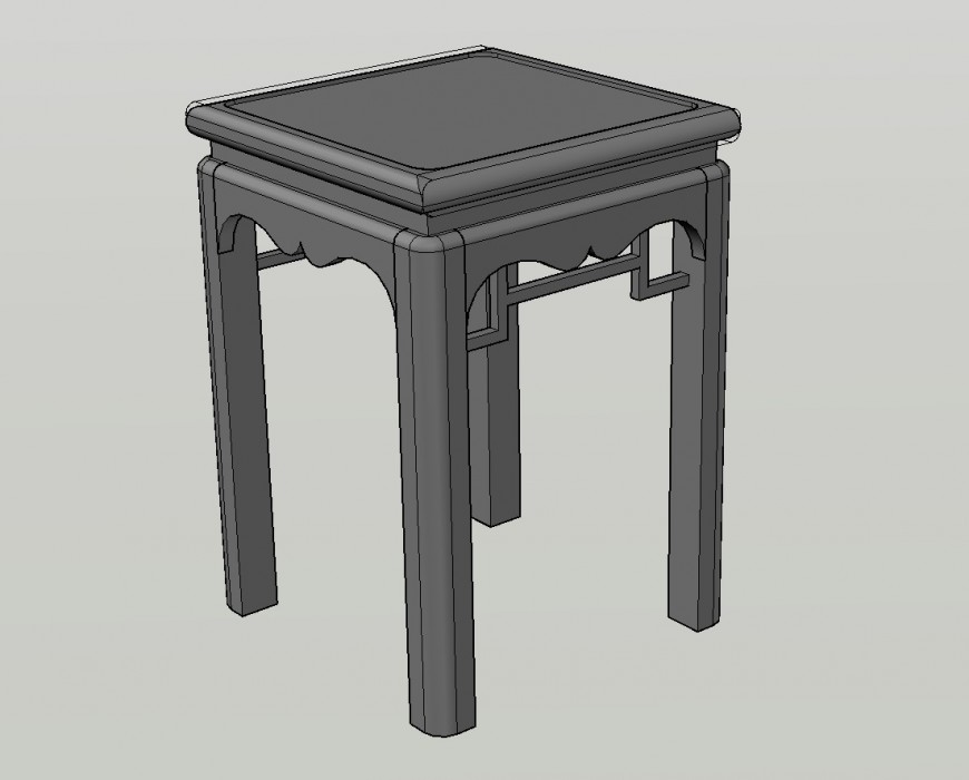 Isometric view of table detail CAD furniture blocks autocad file