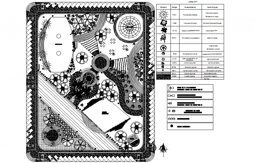 Kids park landscaping structure and plan details dwg file