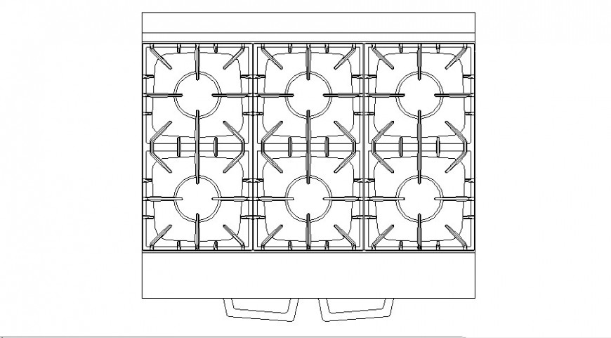 Kitchen appliance block of gas-stove 2d view CAD block autocad file