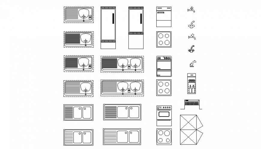 Kitchen equipment plan autocad file