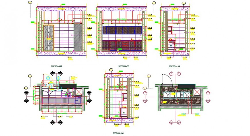 Kitchen interior sectional detail file  model dwg file