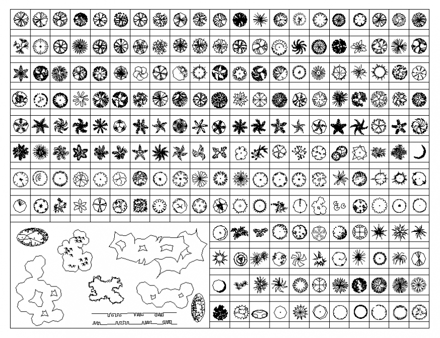 Landscape plant blocks material library cad drawing details dwg file