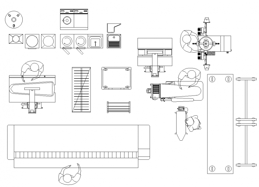 Laundry equipment detail elevation dwg file