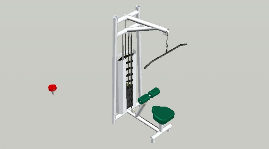 Lat pull down machine 3d model of gyming equipment autocad file
