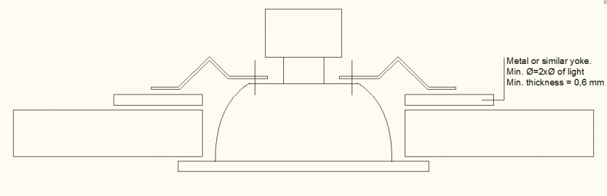 Lighting Integrated Spotlight Section detail dwg file
