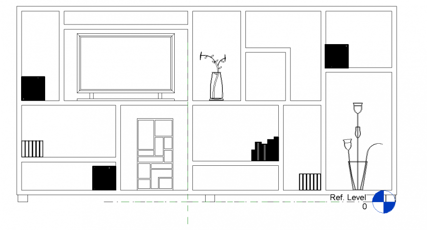 Line drawing of living room furniture blocks autocad file