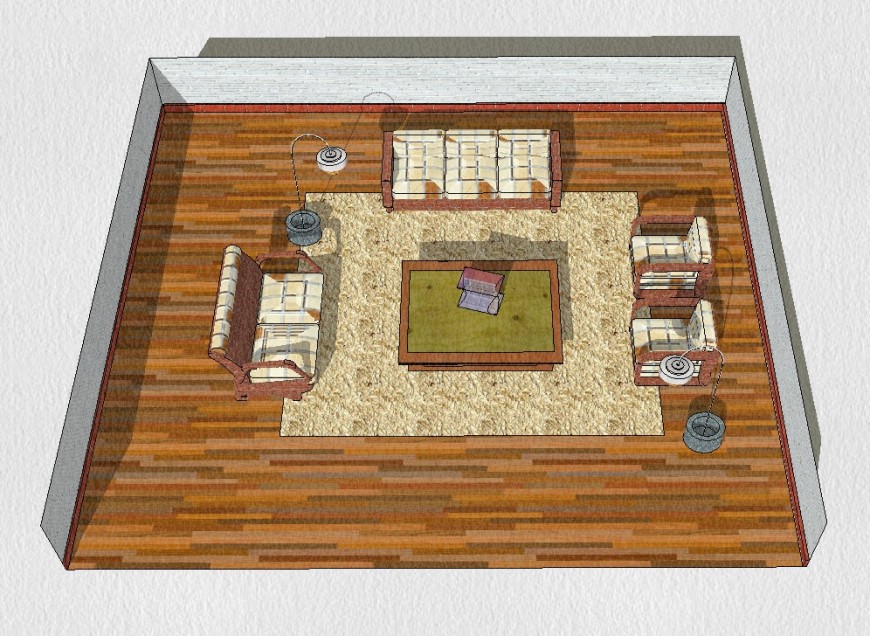 Living room structure CAD blocks detail layout sketch-up file