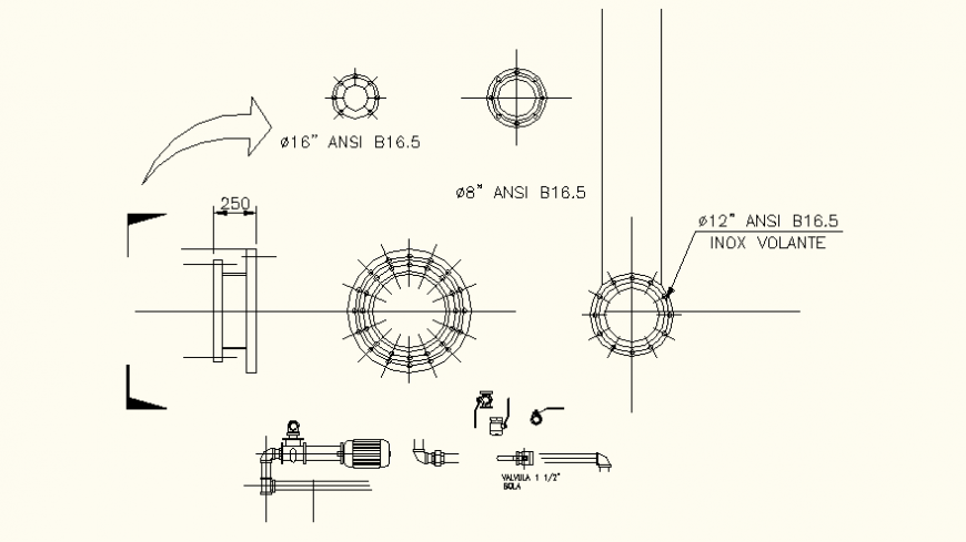 Logo and symbols detail elevation autocad file