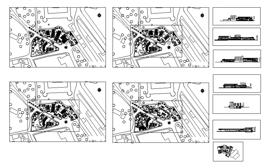 Luxuries multi-story hotel elevation, section, floor plan and auto-cad details dwg file