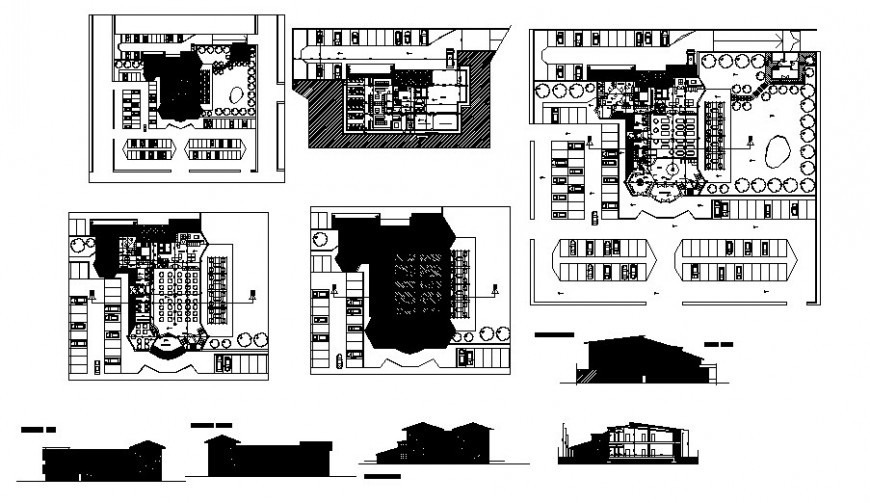 Luxuries restaurant in El. tiger detailed architecture project dwg file