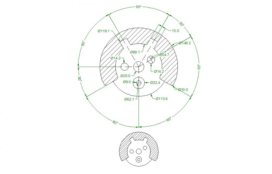 Mechanical block detail 2d view CAD unit layout file in autocad format
