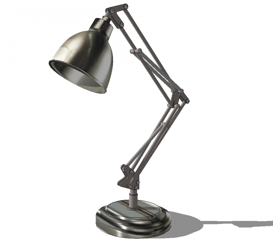 Metal study lamp 3d drawing in skp file.