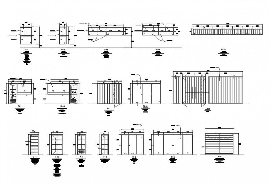 Metallic gate, fence and doors and windows installation details of college building dwg file
