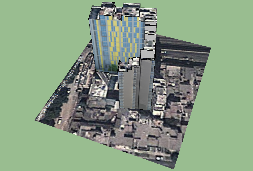 Multi-family multi-flooring residential apartment building 3d drawing details dwg file
