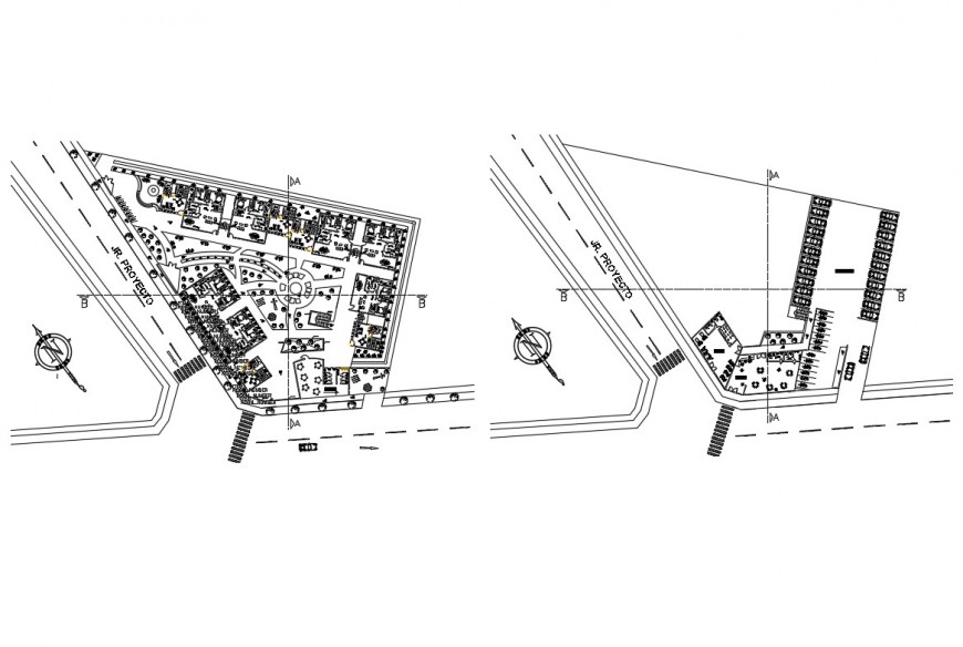 Multi-family residential flats distribution plan cad drawing details dwg file