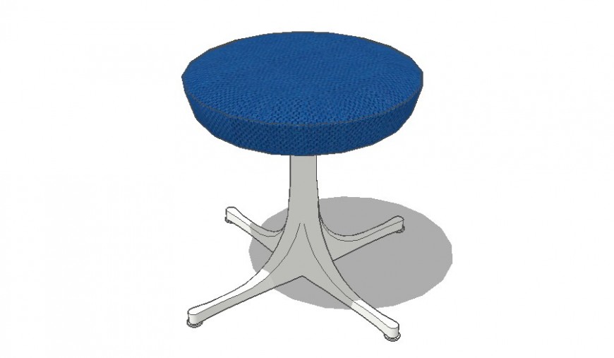 Neslon pedestal stool 3d block cad drawing details dwg file