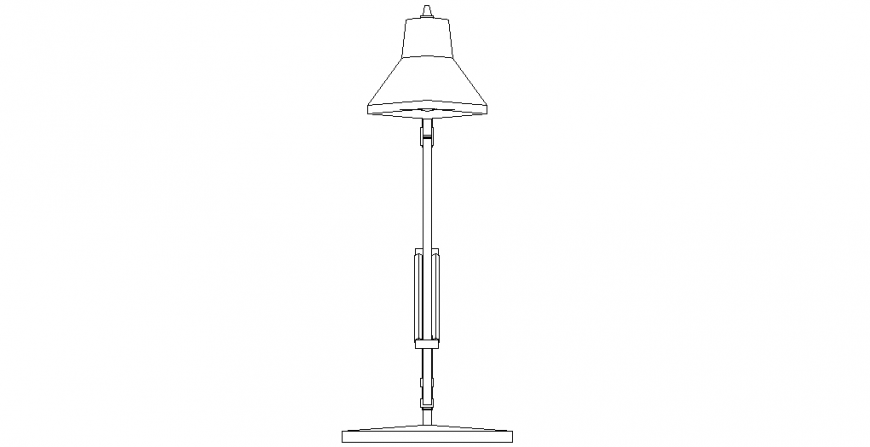 Night table lamp design elevation view with dwg file