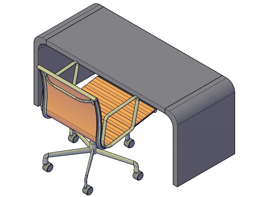 office desk top 3d elevation cad drawing details dwg file