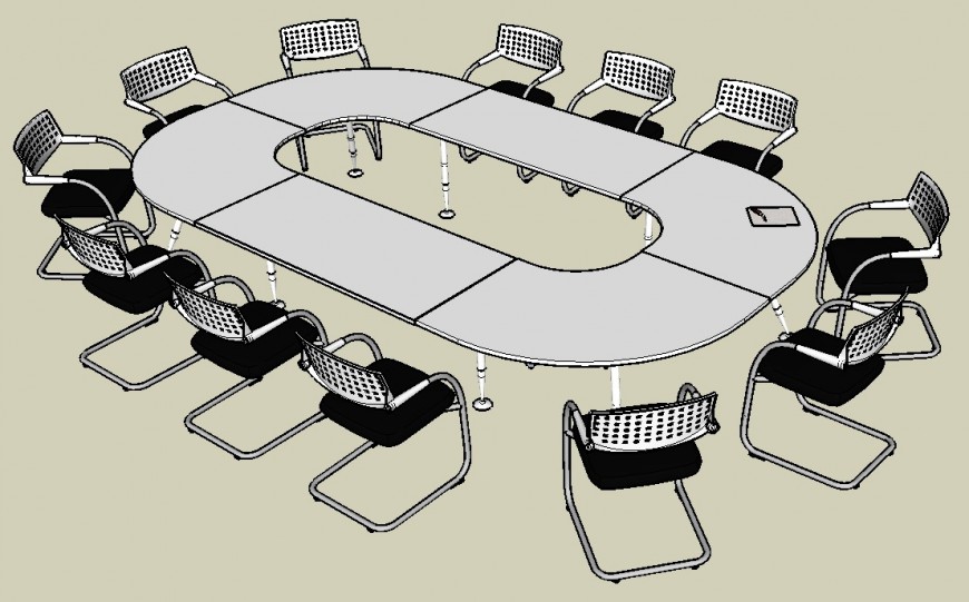 Office table and chair detail 3d model layout sketch-up file