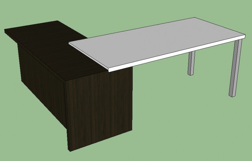 Office working desk table detail 3d model layout sketch-up file