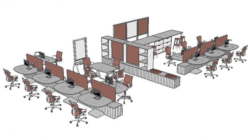 Office working table 3d model in Sketch Up file.